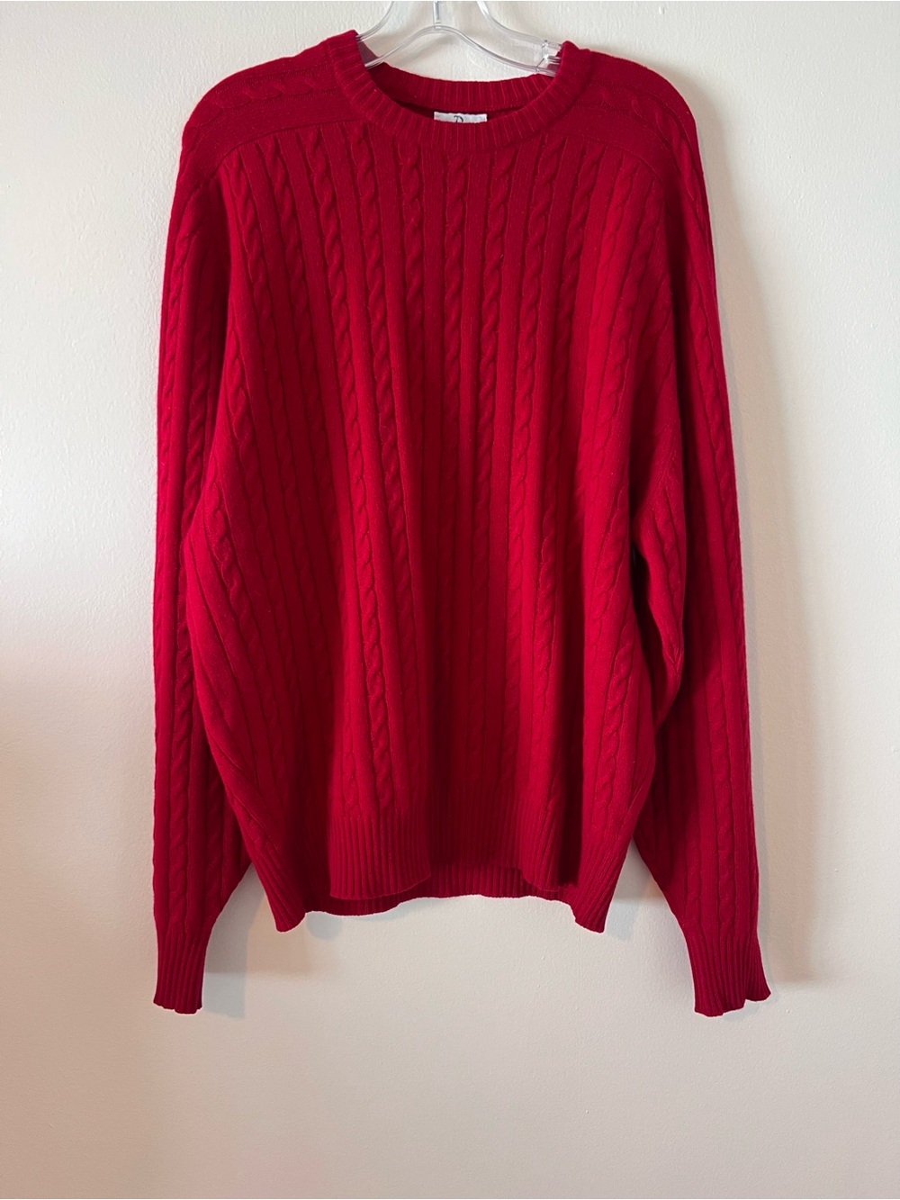 Neimann Marcus 100% cashmere cable knit sweater red L